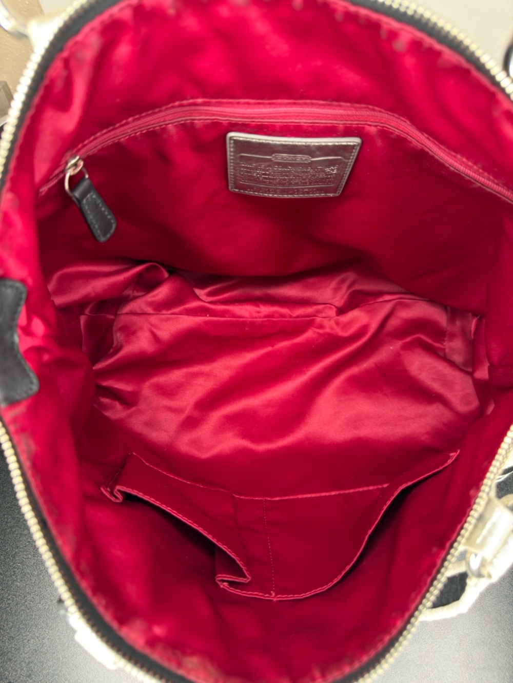 Coach Poppy Signature Tote with Red Patent Coach Wallet - Picture 12 of 12